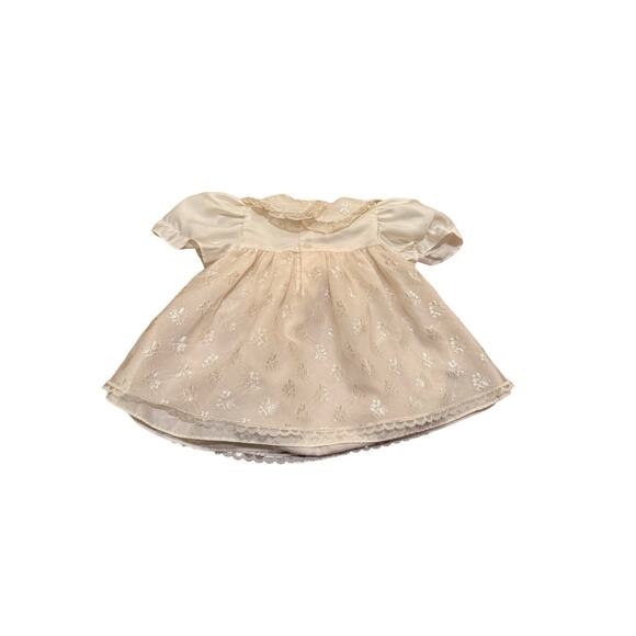 Vintage b.t. Kids Infant Special Occasion Dress Cream Lace Floral Satin - Picture 3 of 7